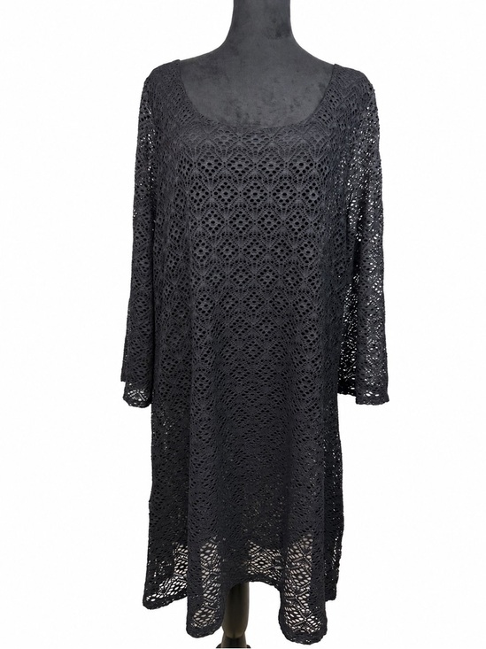 Miraclesuit Other - Miraclesuit Black Sheer Mesh Swim Cover-Up Tunic Dress Sz XL 3/4 Sleeves